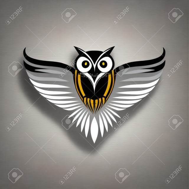 owl tribal logo design vector icon