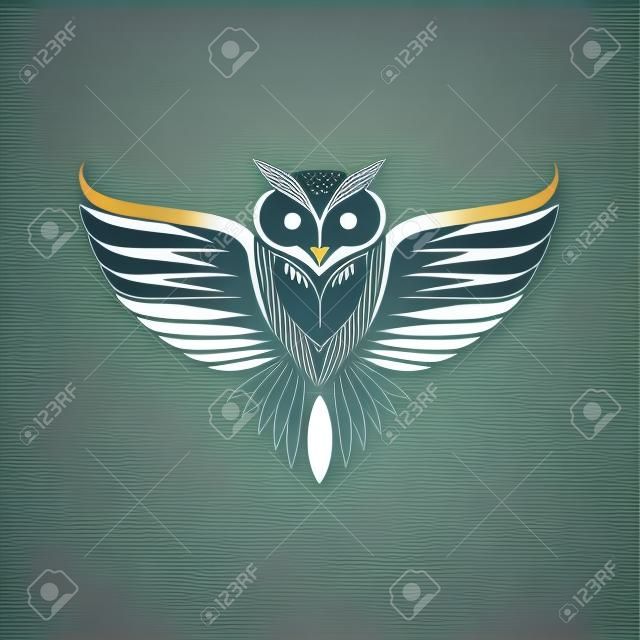 Eule Stammes-Logo-Design-Vektor-Symbol