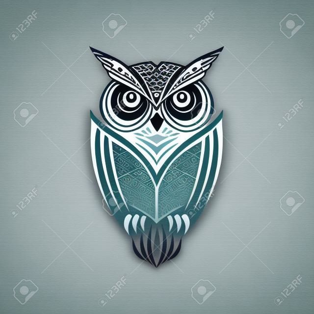 design de logotipo tribal de coruja