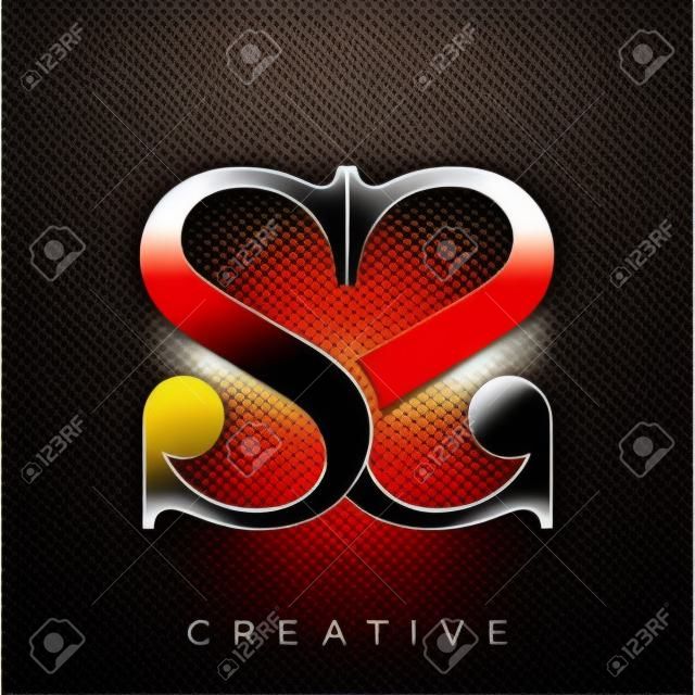 ss logo design vettore icona simbolo lusso collegato
