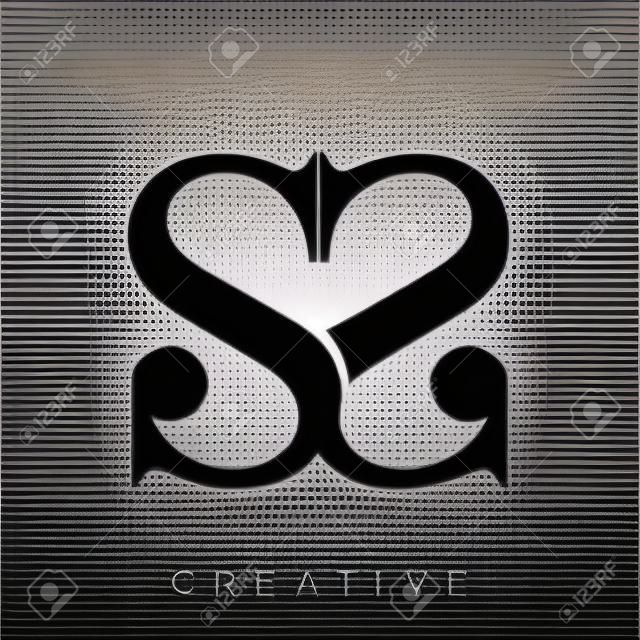 ss logo design vettore icona simbolo lusso collegato