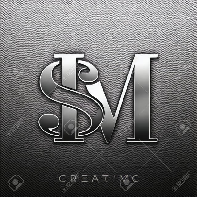 sm logo design vector icon symbol luxury