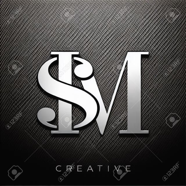 sm logotipo design vector ícone símbolo luxo
