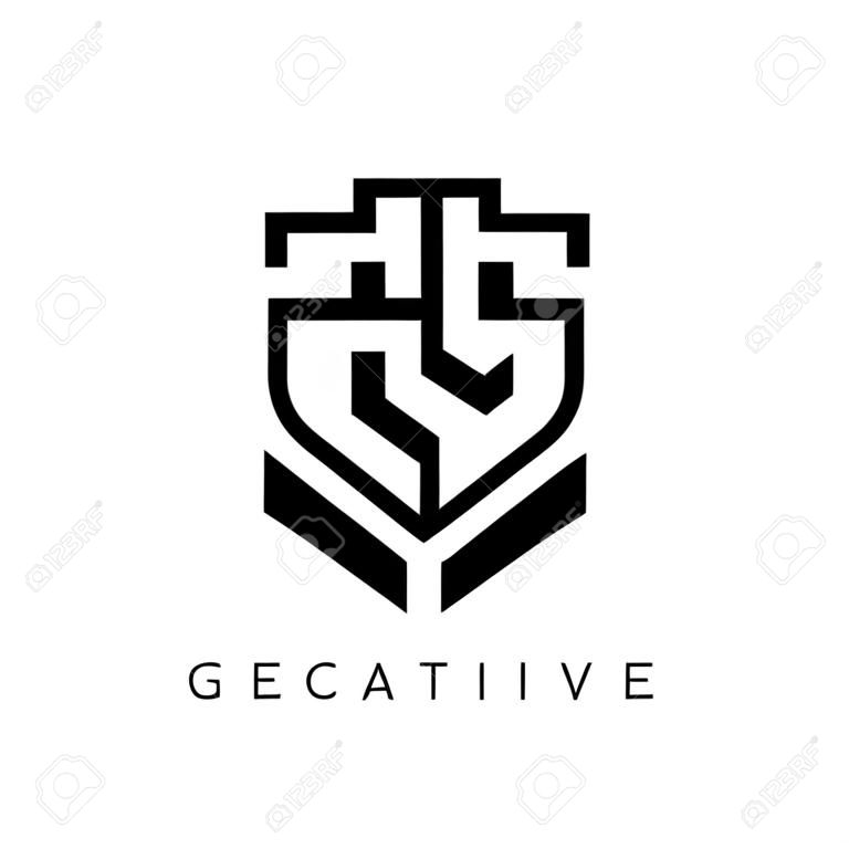 gs hand shield  logo design vector icon symbol luxury