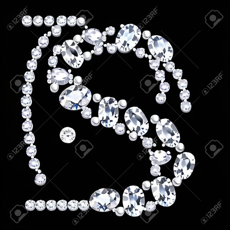 diamond letters with gemstones