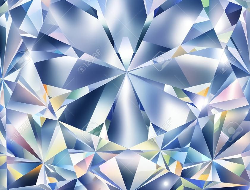 Close-up di diamante realistico, illustrazione 3D.