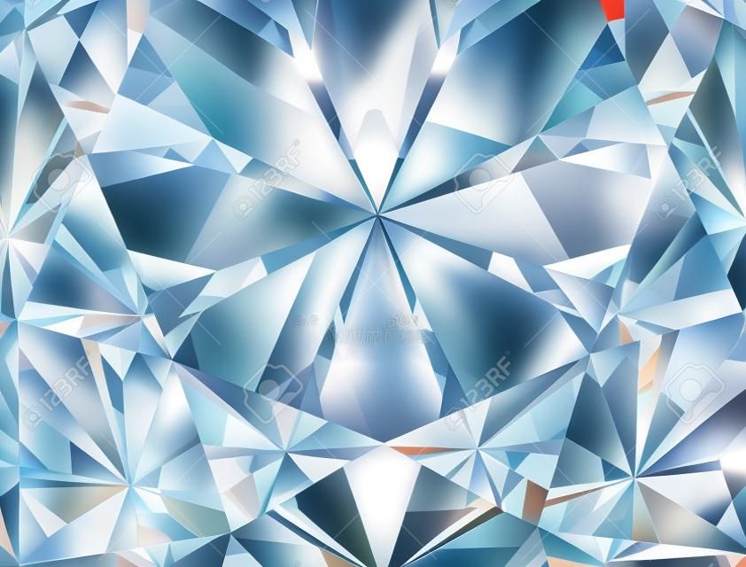 Close-up di diamante realistico, illustrazione 3D.