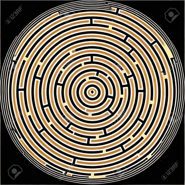 Maze Labyrinth. Vektor-Illustration der Runde Labyrinth mit einigen falschen Wege