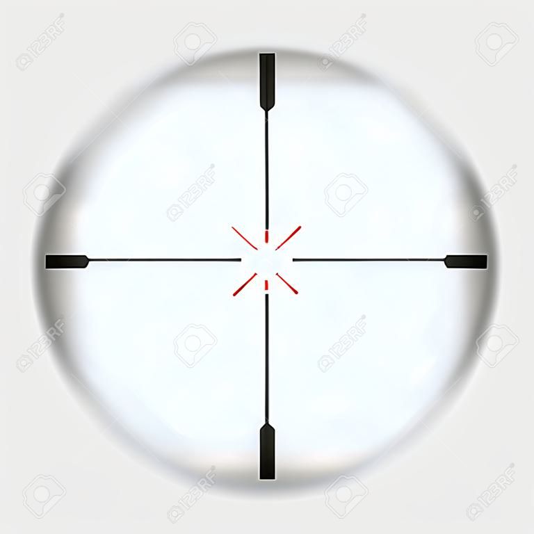 realistic sniper scope crosshairs view. sniper sight with measurement marks. sniper scope template isolated on transparent background. rifle optical sight.