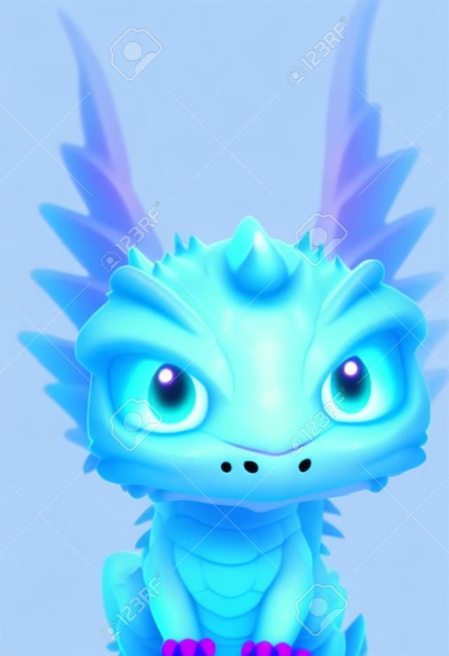 An adorable dragon generated in a 3D style to be cute in a variety of colors. Generative AI image in modern animation style for a kawaii look appropriate for all ages.