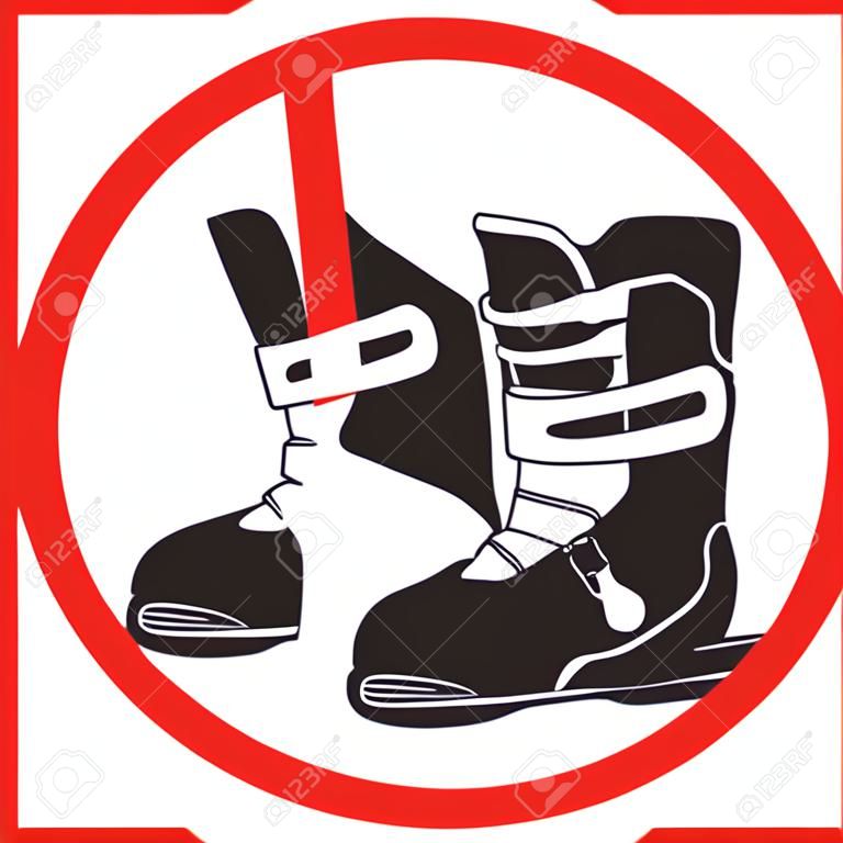 没有滑雪靴标志