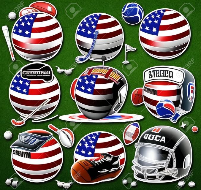 Sport team Stickers pack country ball set sticker USA