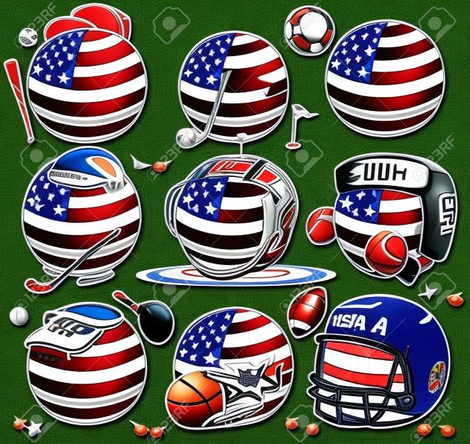 Sport team Stickers pack country ball set sticker USA
