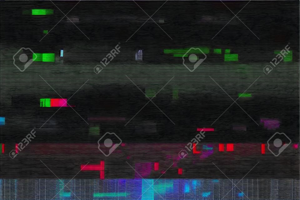 Glitch no signal background pixel noise display tv, interference damaged.