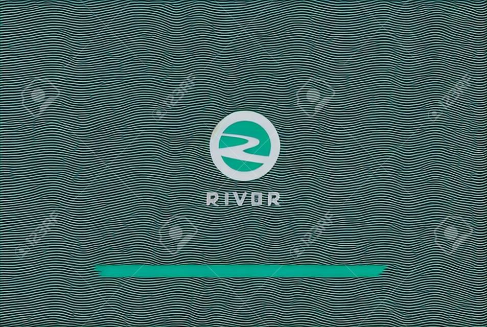 Einfacher minimalistischer Creek River oder kurvenreiche Straße Logo Design Vector