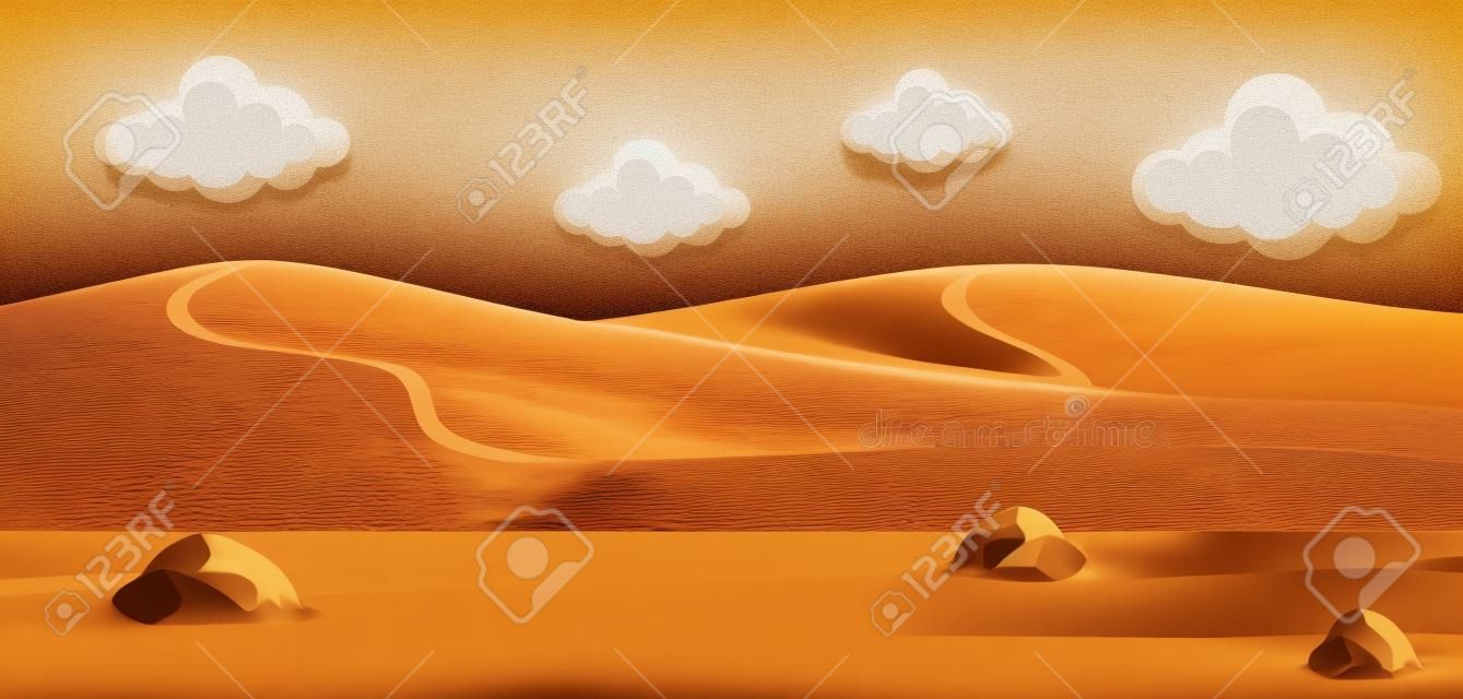 Scene with desert and hills illustration