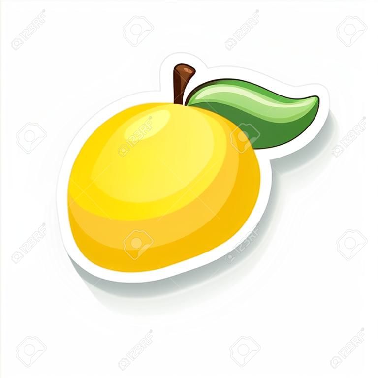 Sarı mango illüstrasyon için etiket şablonu