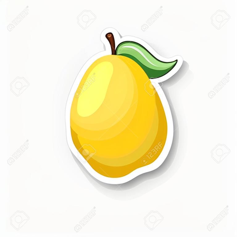 Sticker template for yellow mango illustration