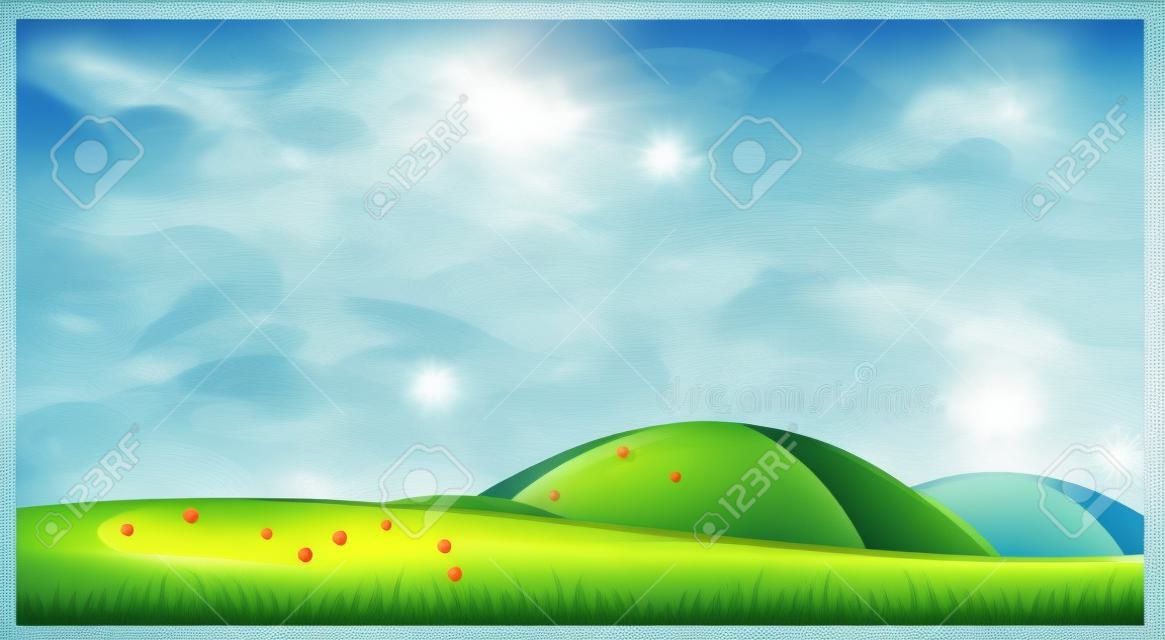 A Beautiful Scenery with Hills illustration.