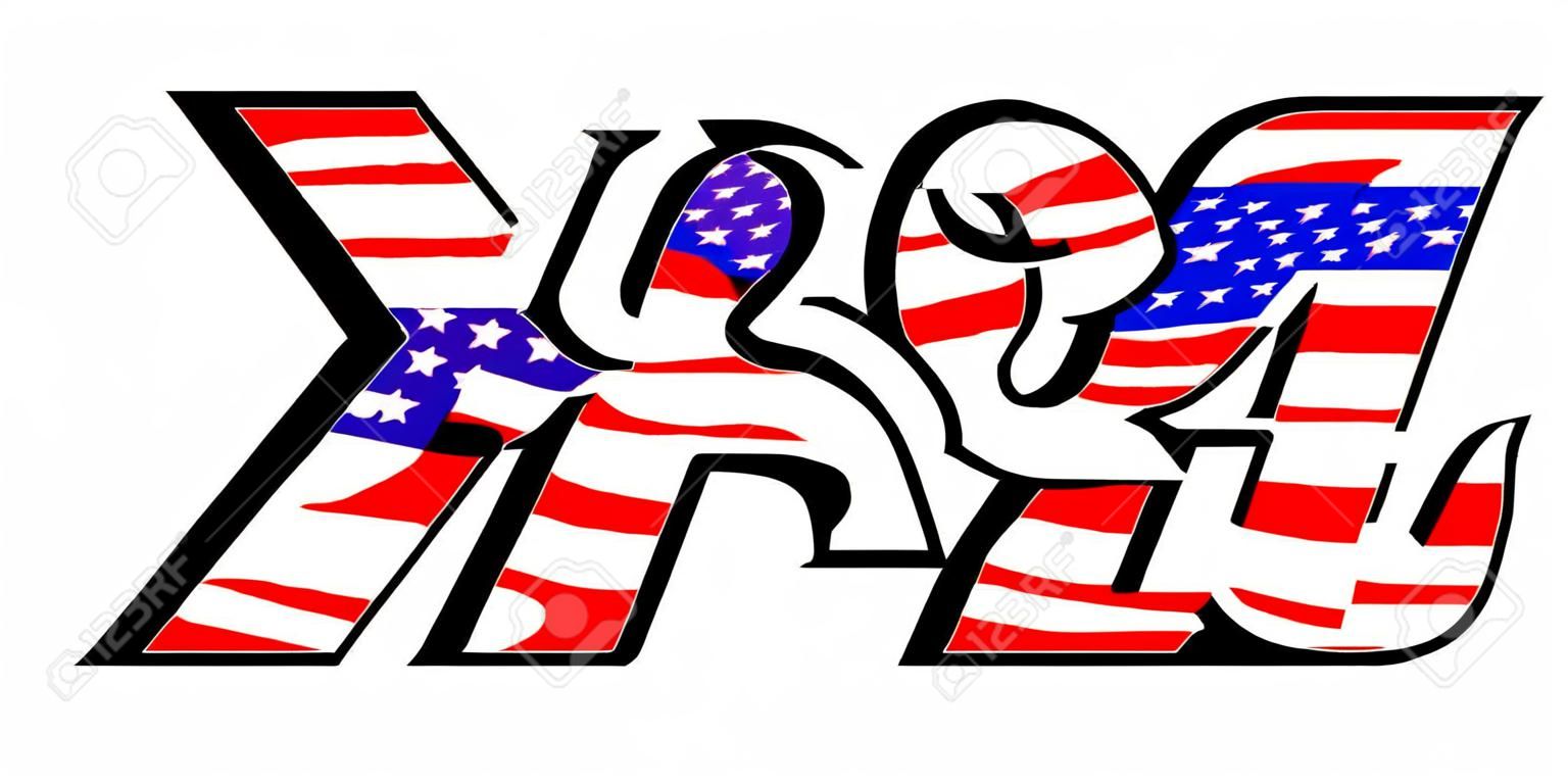 USA-Flaggen-Text