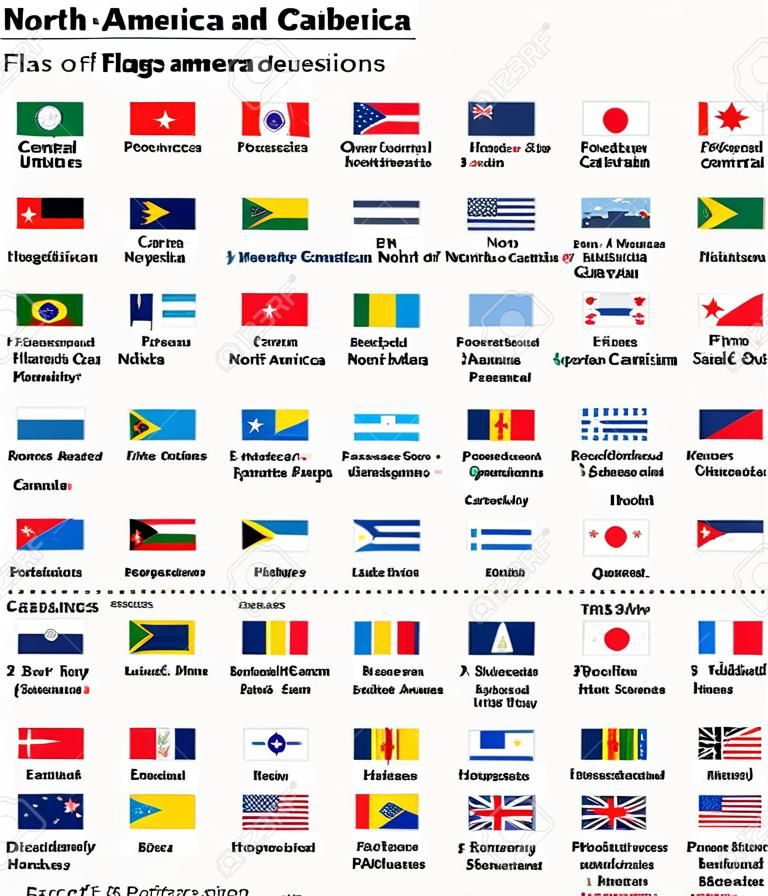 Flags of North America include Central America and Caribbean countries.