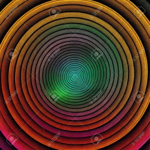 Spirale psychédélique à rayons radiaux. Illustration vectorielle spirale hypnotique