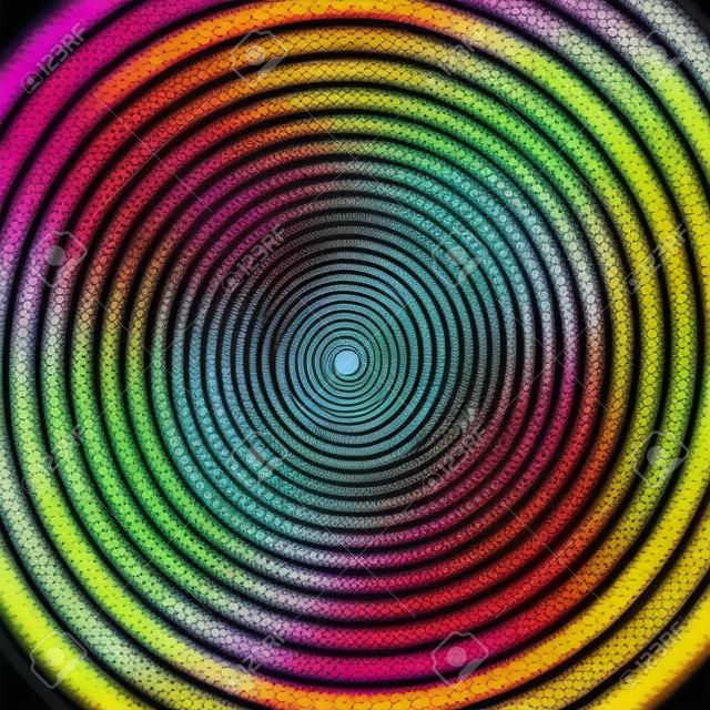 Spirale psychédélique à rayons radiaux. Illustration vectorielle spirale hypnotique