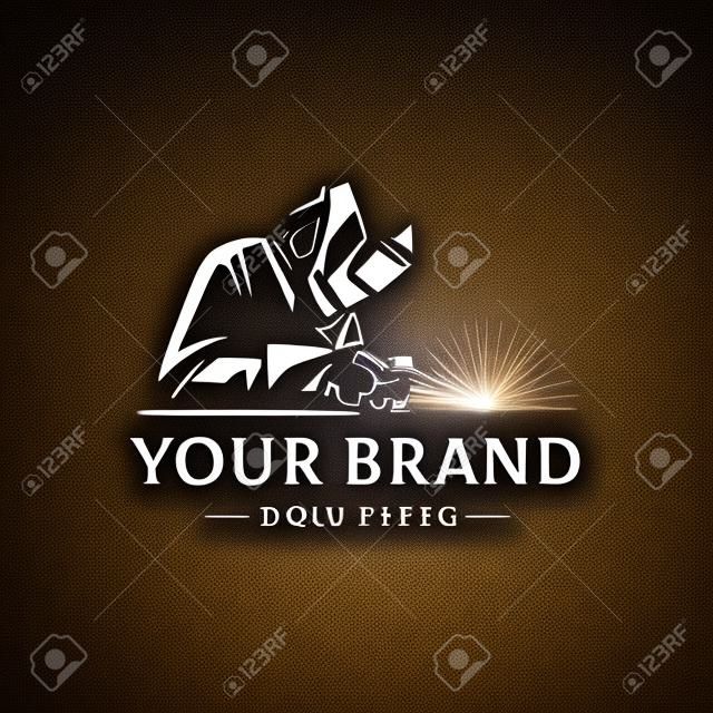SCHWEISSLOGO Logodesign des Schweißunternehmens, Silhouette des Schweißers
