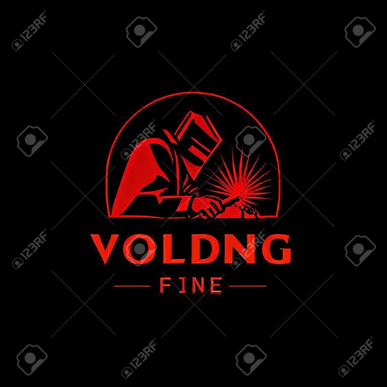 WELDING LOGO Welding company logo design, silhouette of welder working