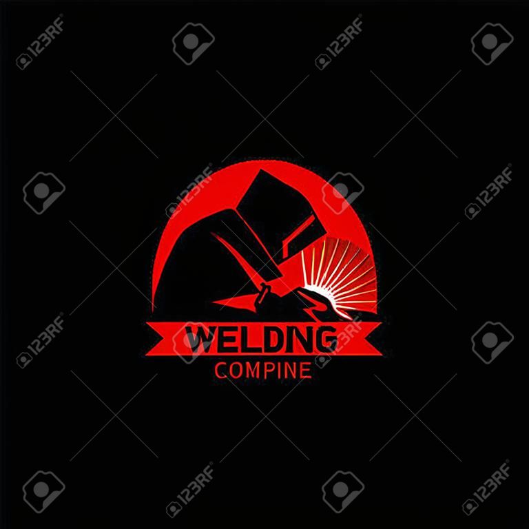 WELDING LOGO Welding company logo design, silhouette of welder working