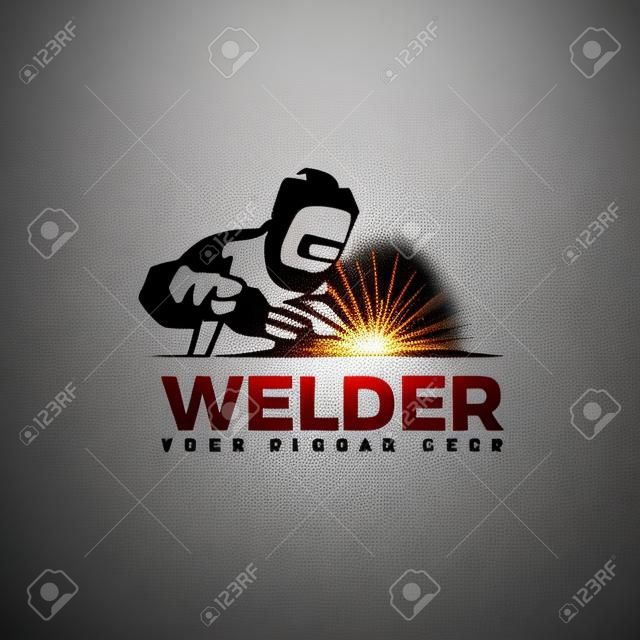 Logodesign des Schweißunternehmens, WELDER LOGO SIMPLE AND CLEAN LOGO