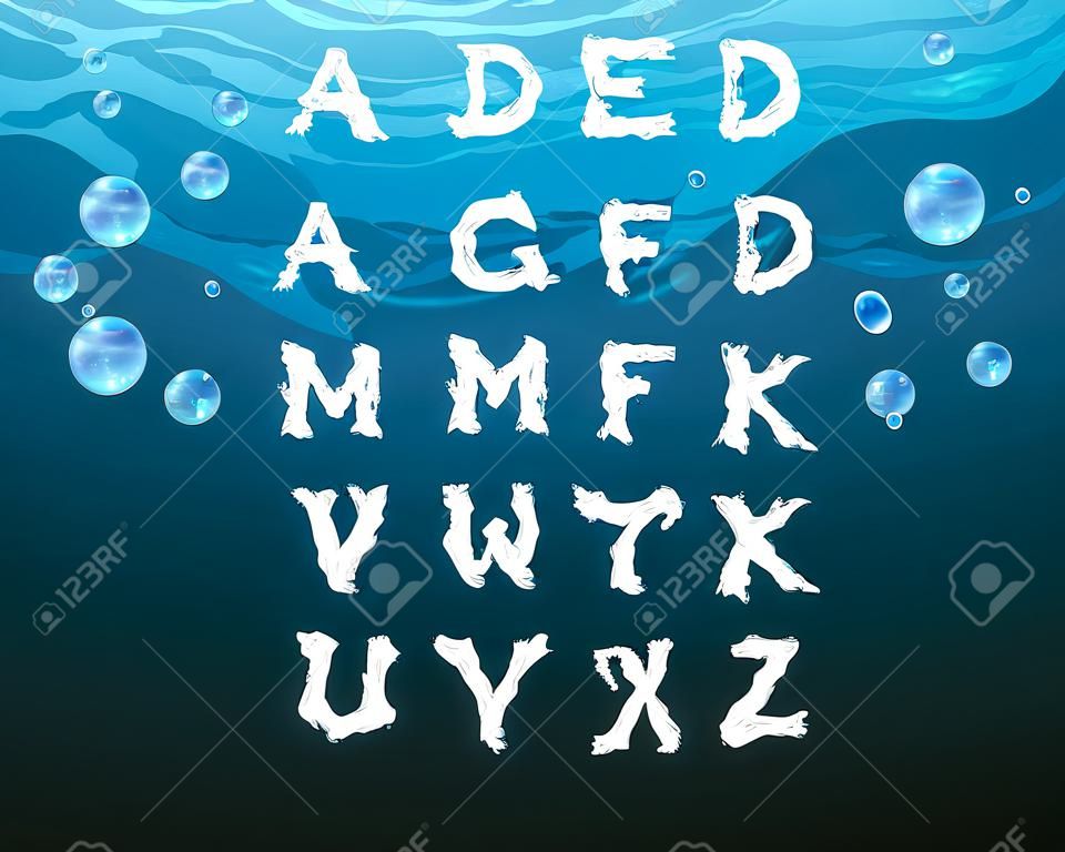 Alfabeto inglese in stile sottomarino