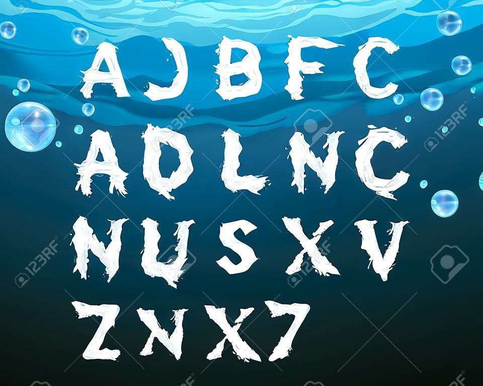 Alfabeto inglese in stile sottomarino