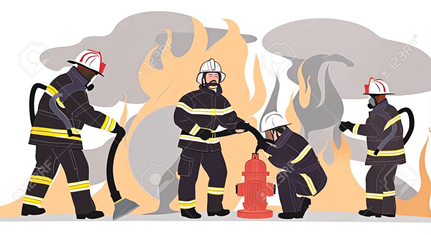 Ilustración de vector de bomberos