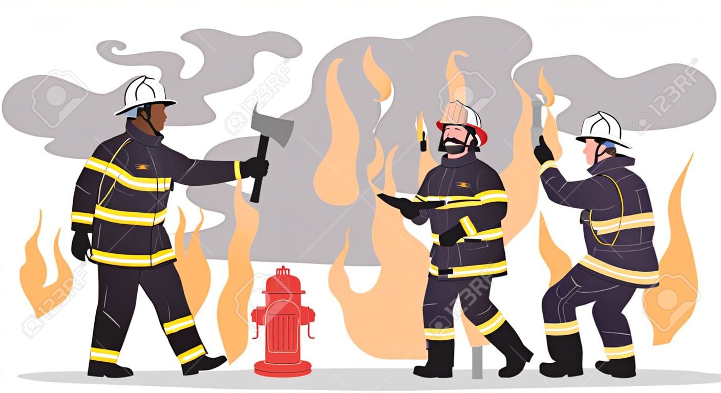 Ilustración de vector de bomberos