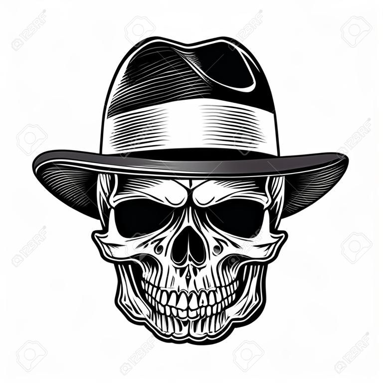 Gangster skull vector illustration