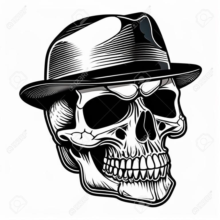Gangster skull vector illustration