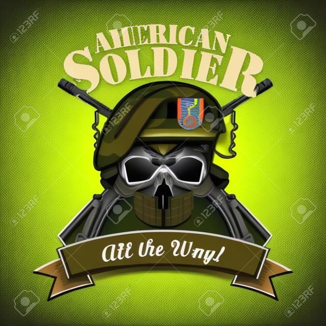 Airborne forces soldier vector illustration