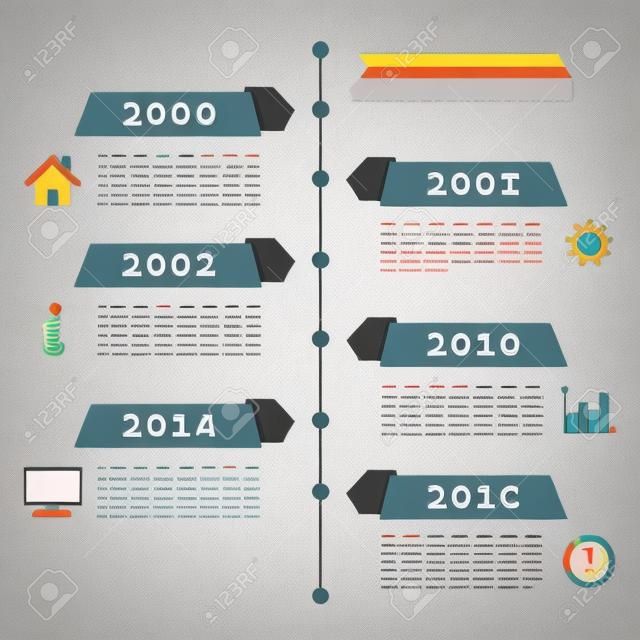 Vertical timeline infographics design template