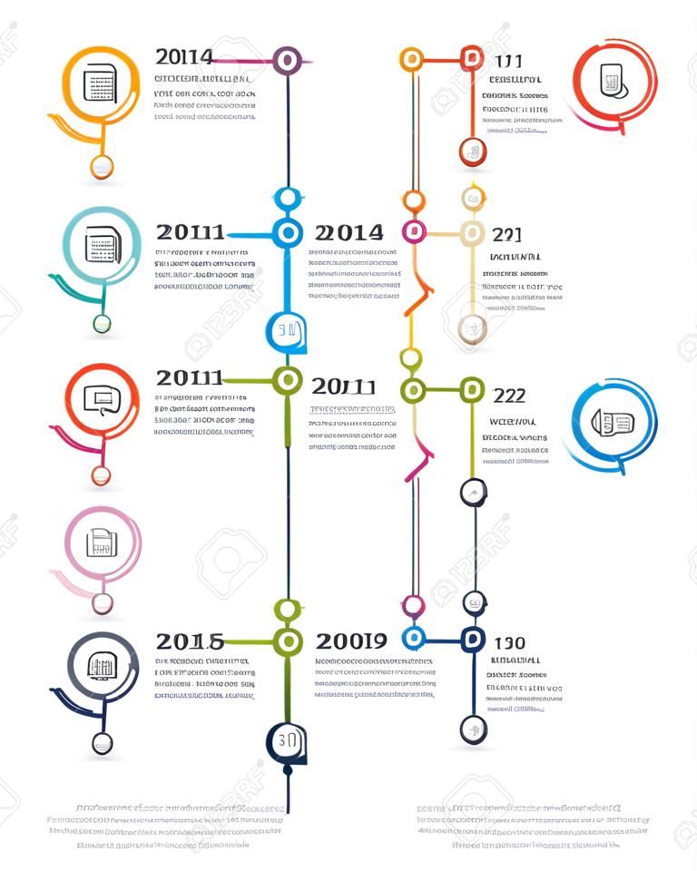 Vertical timeline infographics template, workflow or process diagram, vector eps10 illustration