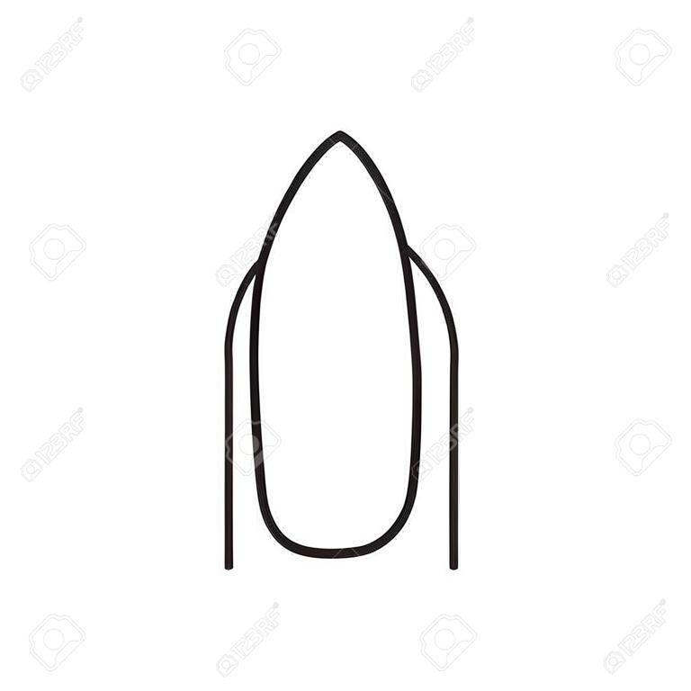 Almond shaped nail linear icon. Thin line illustration. Classic manicure. Contour symbol. Vector isolated outline drawing