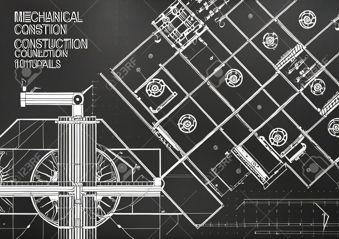 Blueprints of Mechanical construction.