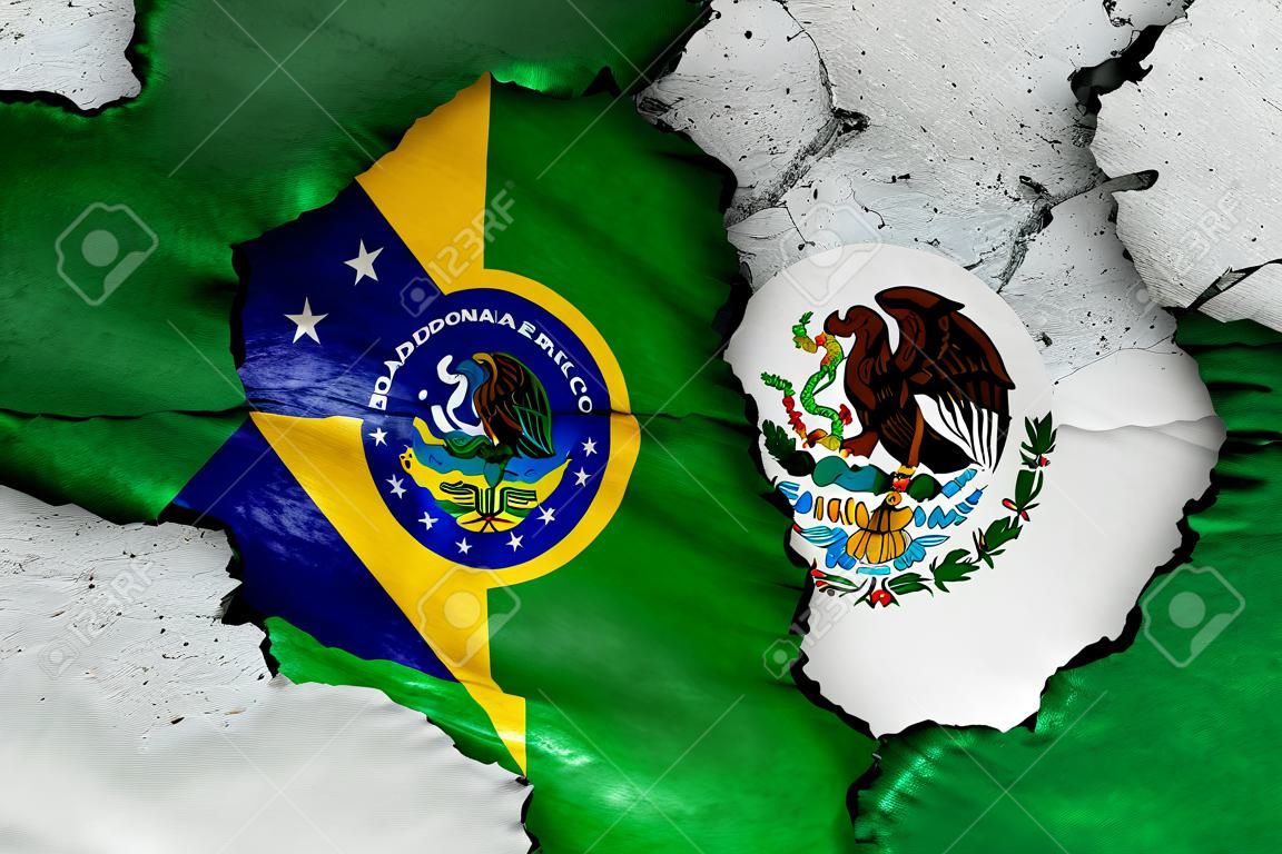 Flaggen von Brasilien und Mexiko