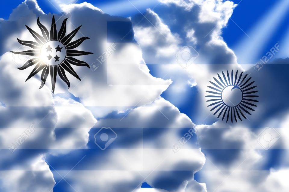 flags of Uruguay and Argentina