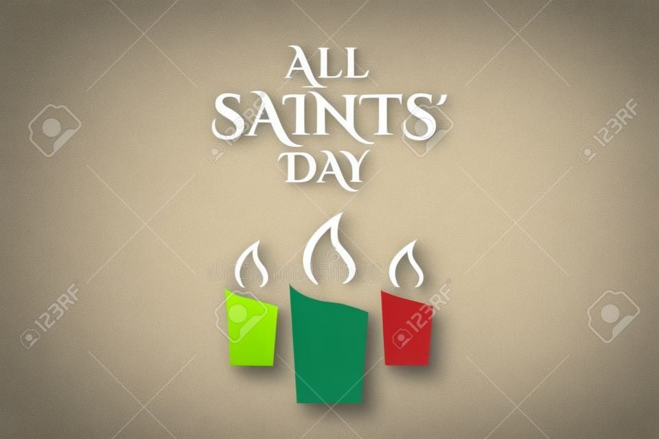 All Saints Day. November 1. Holiday concept. Template for background, banner, card, poster with text inscription. Vector illustration.