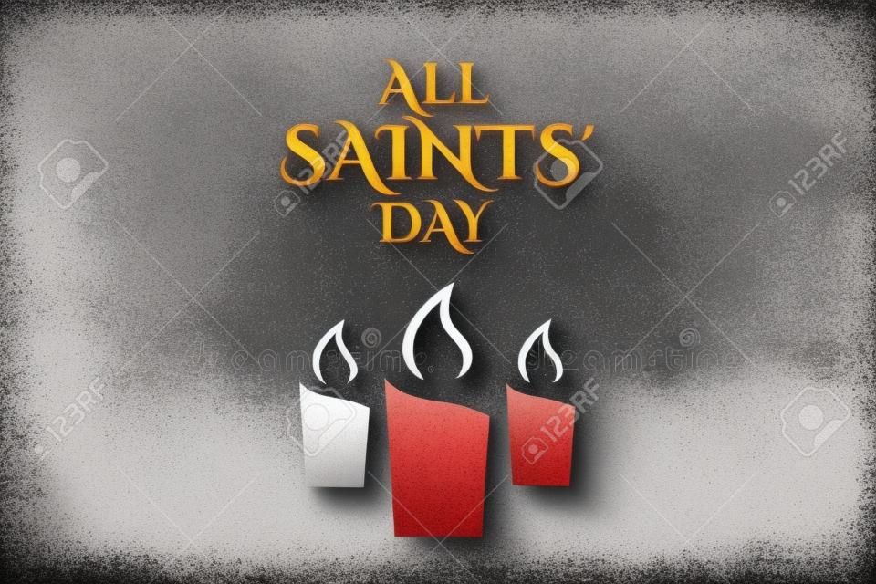 All Saints Day. November 1. Holiday concept. Template for background, banner, card, poster with text inscription. Vector illustration.