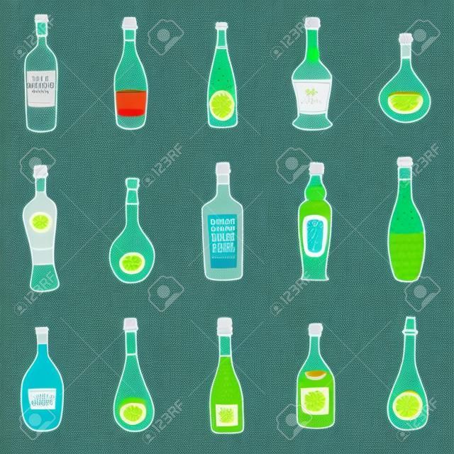 Bottles of drinks pattern.