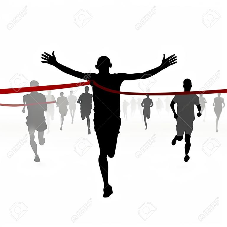 Les coureurs de marathon-Finition ligne