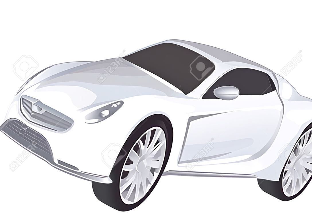 illustration vectorielle détaillée de dessin animé de voiture personnalisée