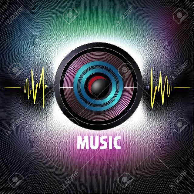 Resumen logotipo para la música y el sonido. modelo del vector